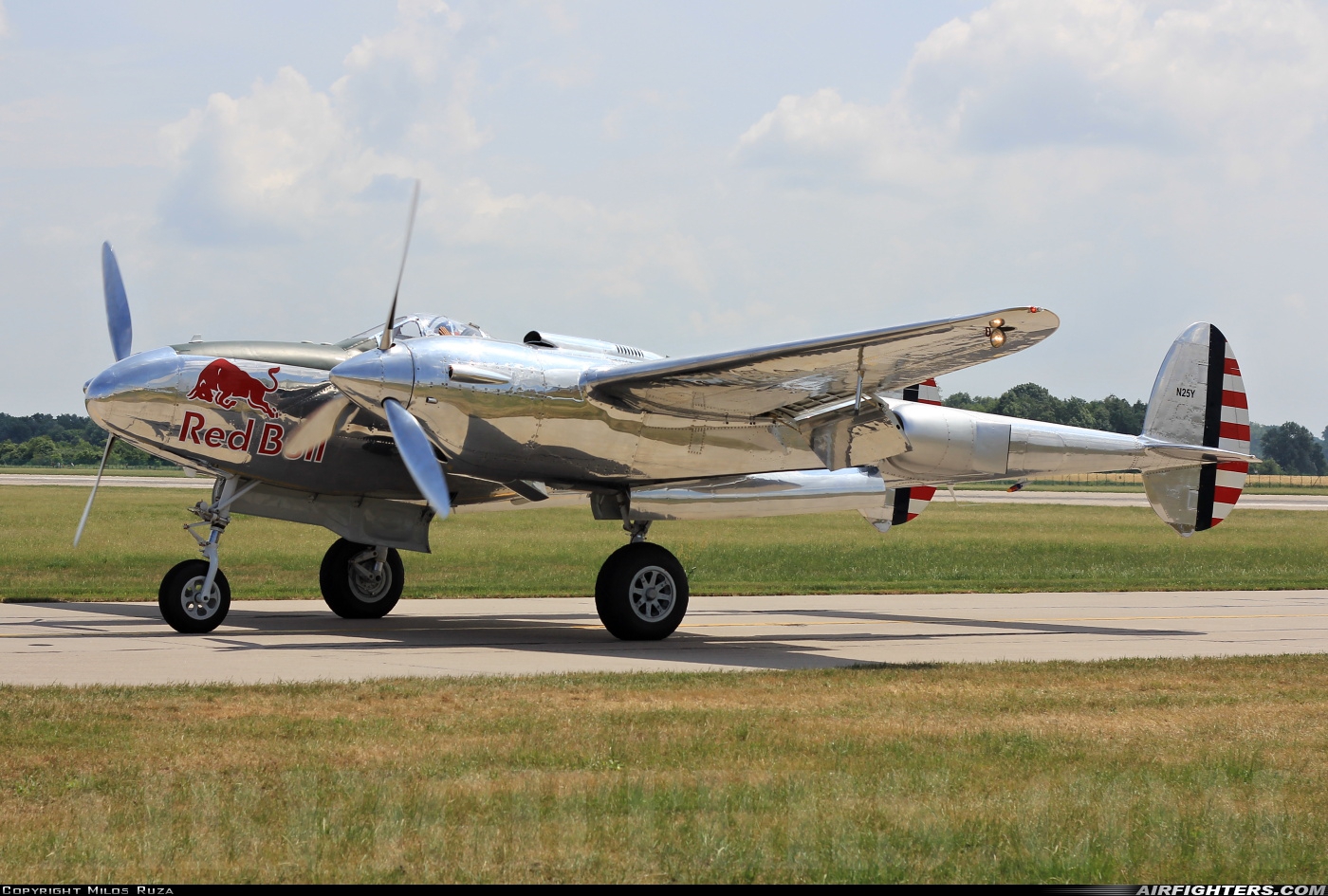 Private - Red Bull Lockheed P-38L Lightning N25Y at Pardubice (PED / LKPD), Czech Republic