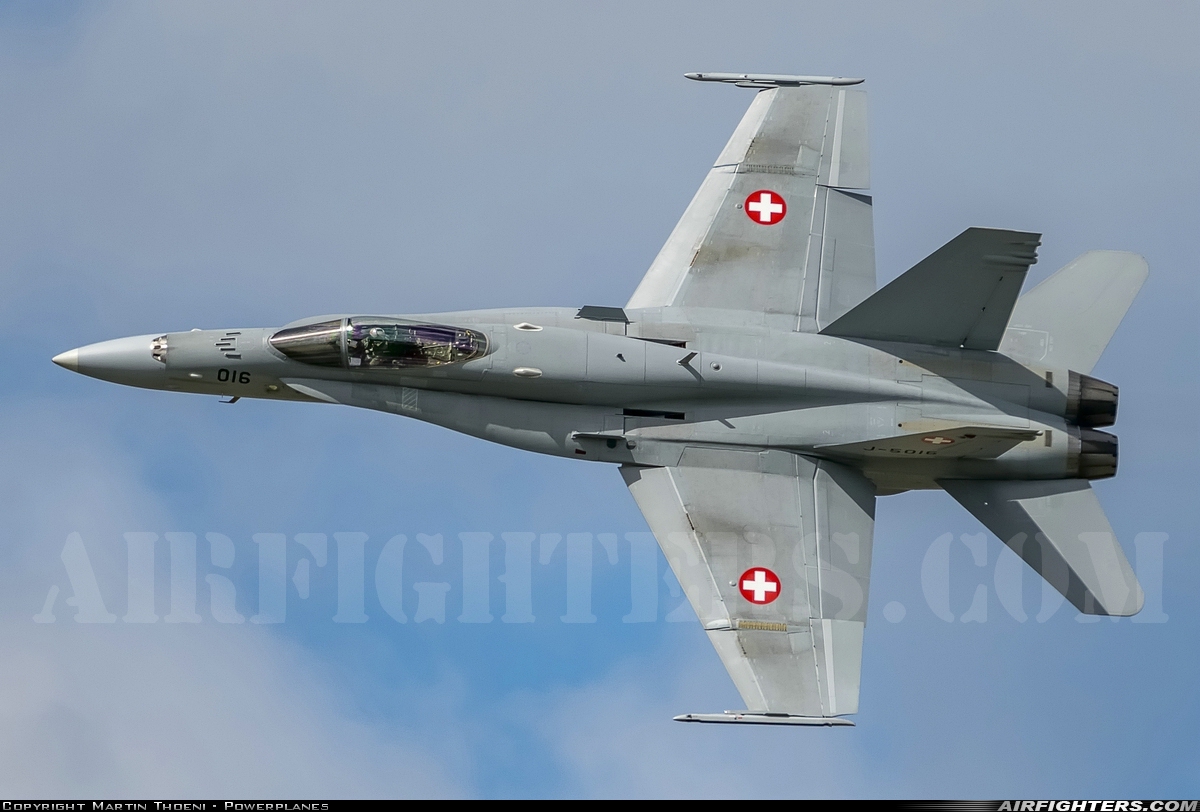 Switzerland - Air Force McDonnell Douglas F/A-18C Hornet J-5016 at Meiringen (LSMM), Switzerland