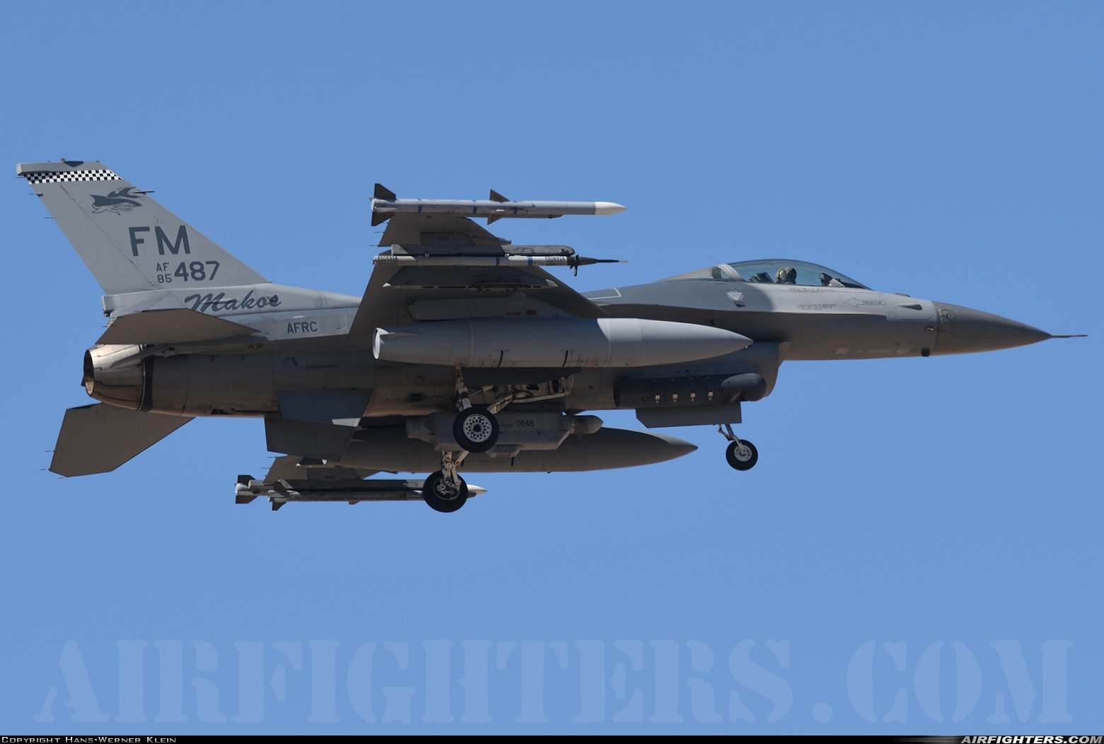 USA - Air Force General Dynamics F-16C Fighting Falcon 85-1487 at Las Vegas - Nellis AFB (LSV / KLSV), USA