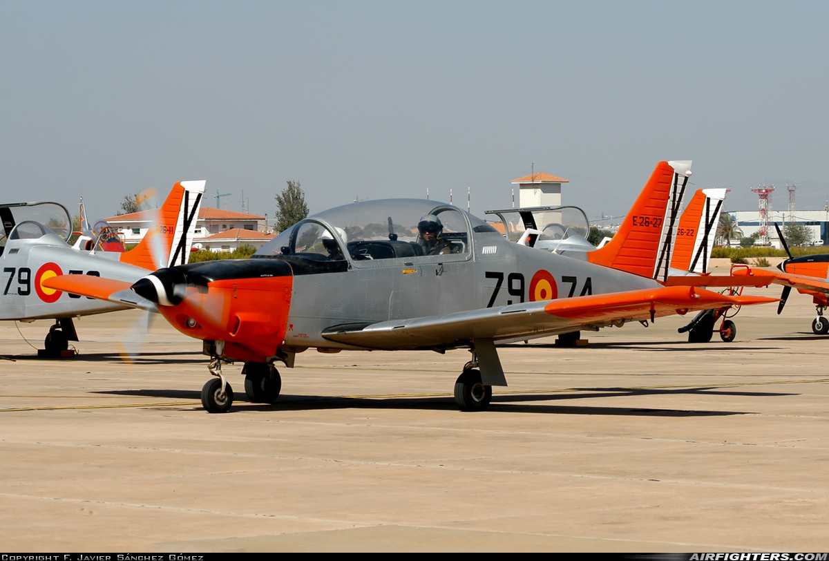Spain - Air Force Enaer T-35C Tamiz E.26-27 at Murcia - San Javier (MJV / LELC), Spain