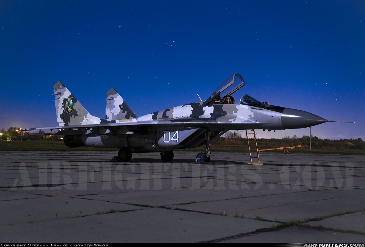 Ukraine - Air Force Mikoyan-Gurevich MiG-29C (9.13) 04 WHITE at Vasilkov (UKKW), Ukraine