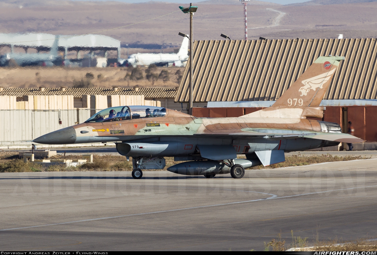 Israel - Air Force General Dynamics F-16B Fighting Falcon 979 at Nevatim (LLNV), Israel