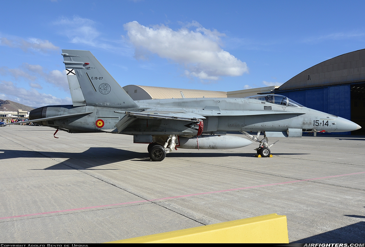 Spain - Air Force McDonnell Douglas C-15 Hornet (EF-18A+) C.15-27 at Gran Canaria (- Las Palmas / Gando) (LPA / GCLP), Spain