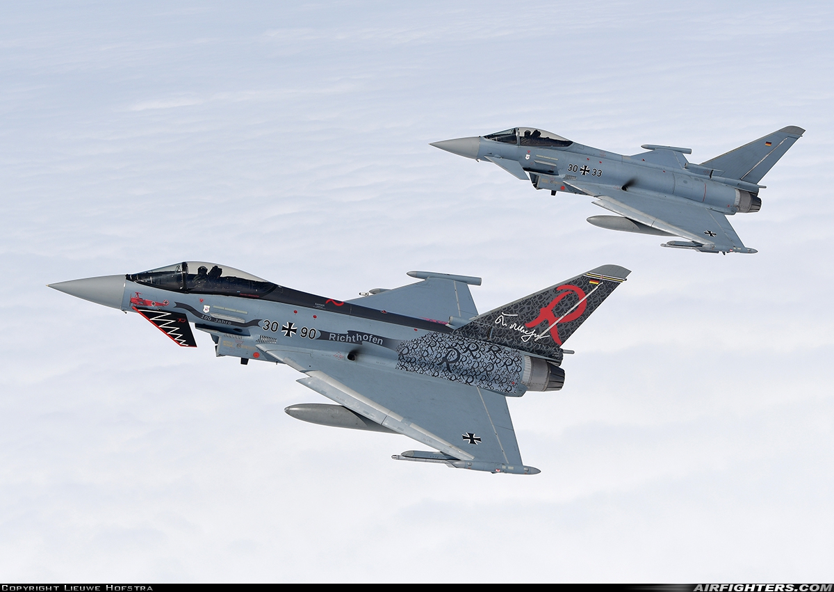 Germany - Air Force Eurofighter EF-2000 Typhoon S 30+90 at In Flight, Germany