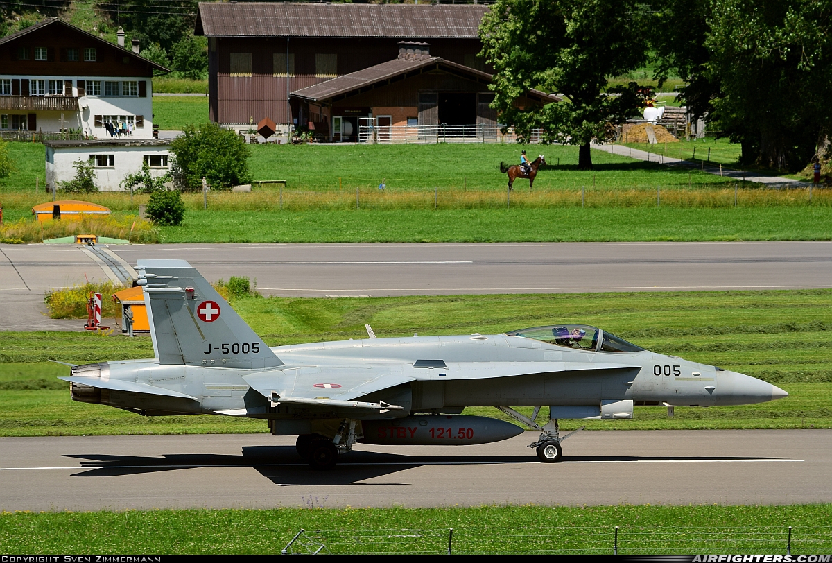 Switzerland - Air Force McDonnell Douglas F/A-18C Hornet J-5005 at Meiringen (LSMM), Switzerland