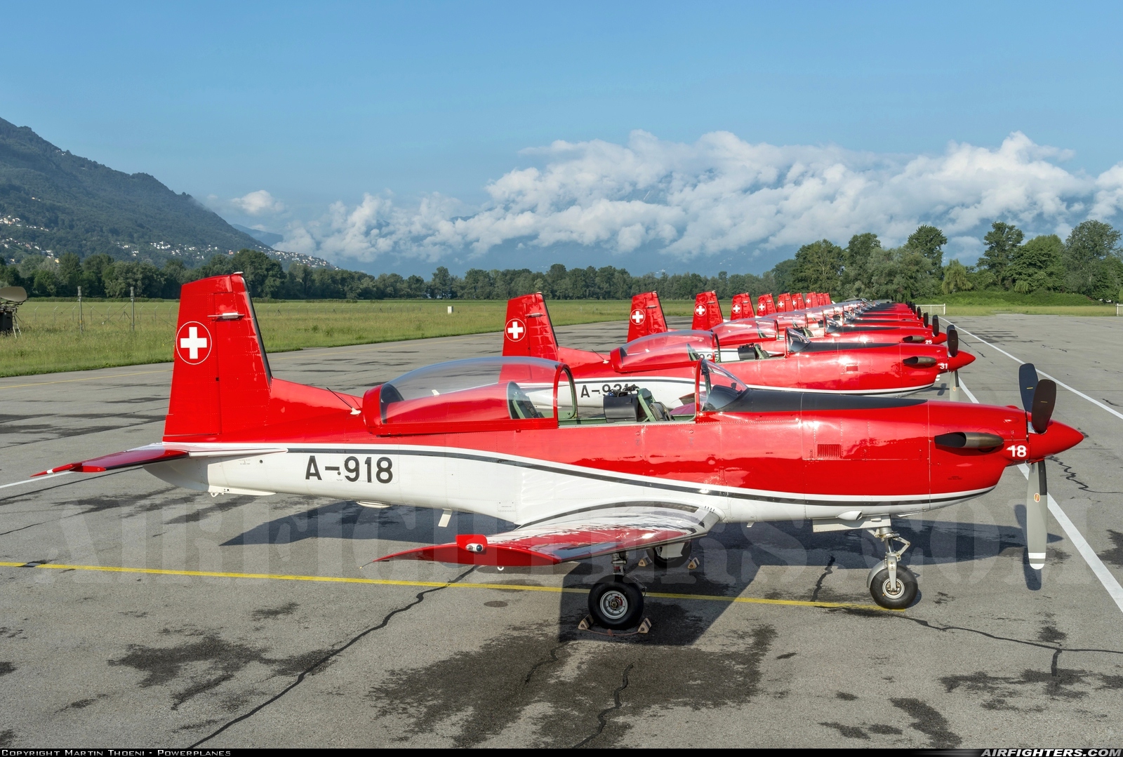 Switzerland - Air Force Pilatus NCPC-7 Turbo Trainer A-918 at Locarno (- Magadino) (LSZL / LSMO), Switzerland