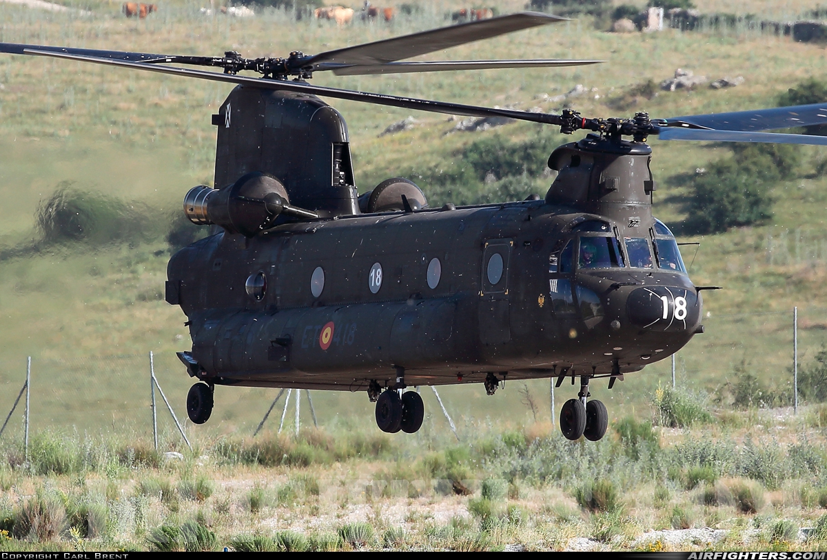 Spain - Army Boeing Vertol CH-47D Chinook HT.17-18 at Colmenar Viejo (LECV), Spain