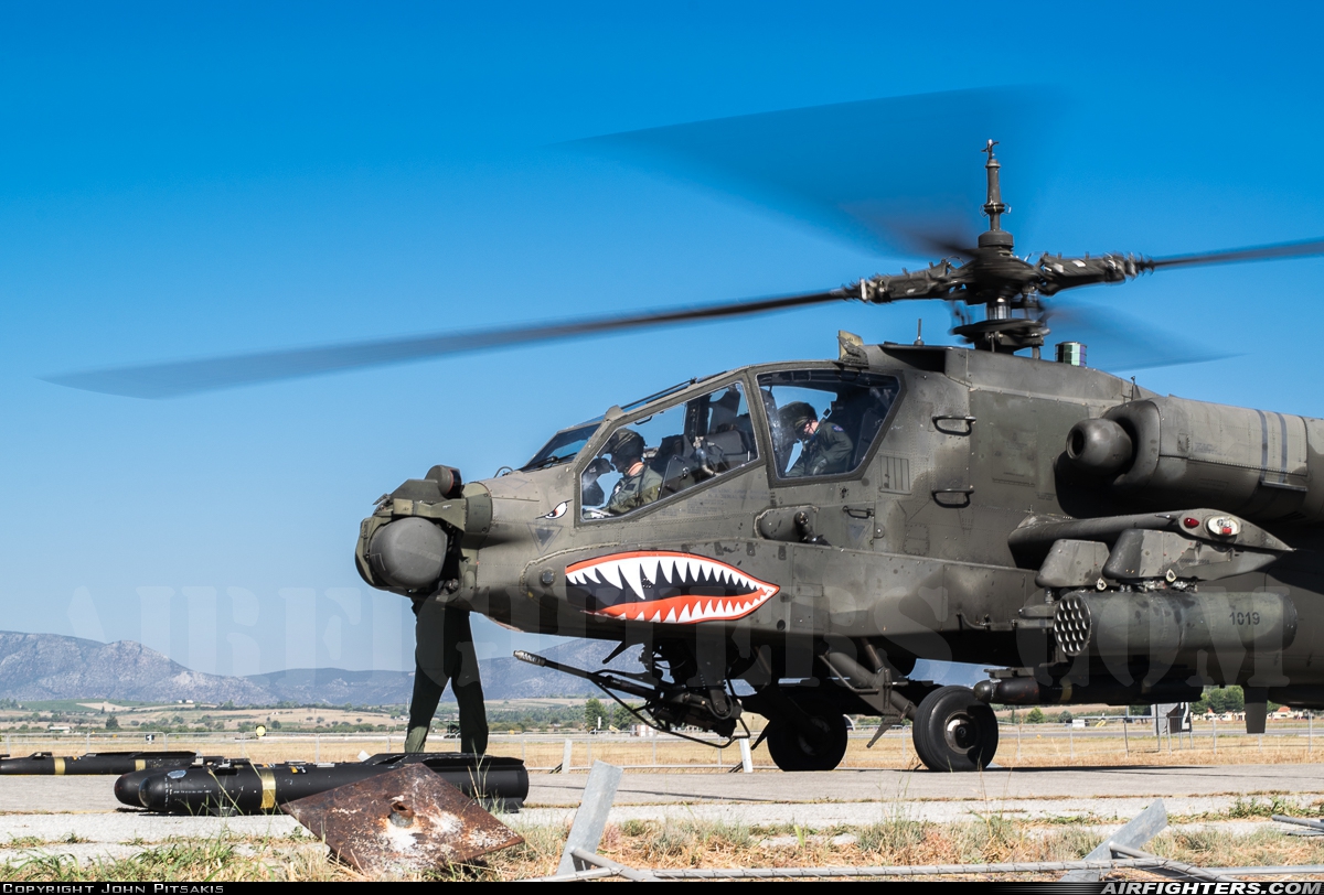 Greece - Army McDonnell Douglas AH-64A+ Apache ES1019 at Tanagra (LGTG), Greece