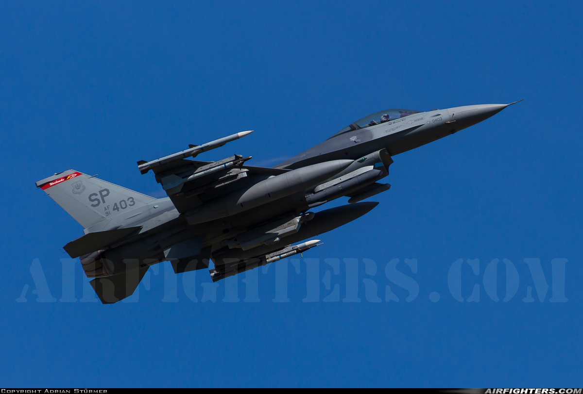 USA - Air Force General Dynamics F-16C Fighting Falcon 91-0403 at Spangdahlem (SPM / ETAD), Germany