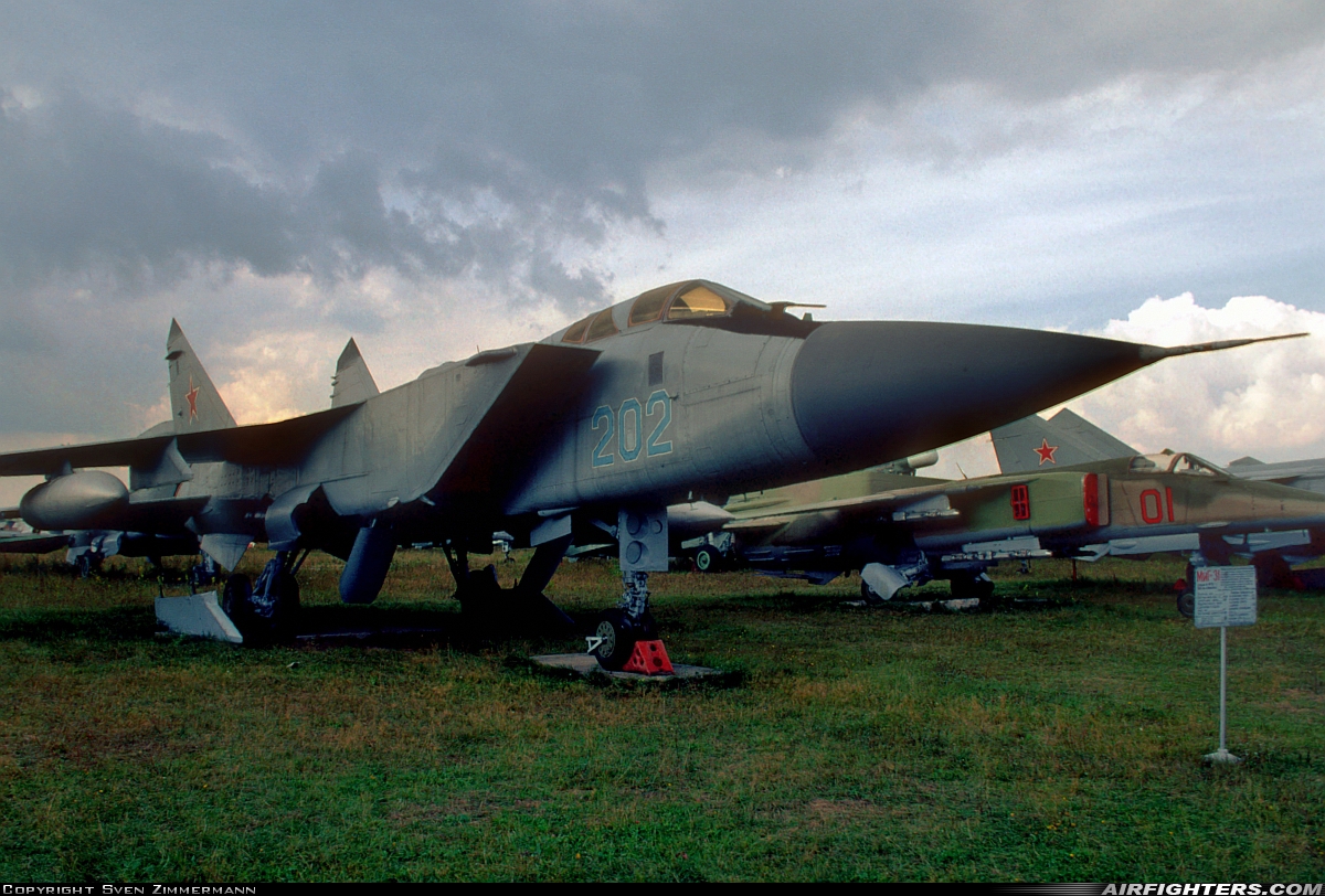 Russia - Air Force Mikoyan-Gurevich MiG-31 202 BLUE at Off-Airport - Monino, Russia