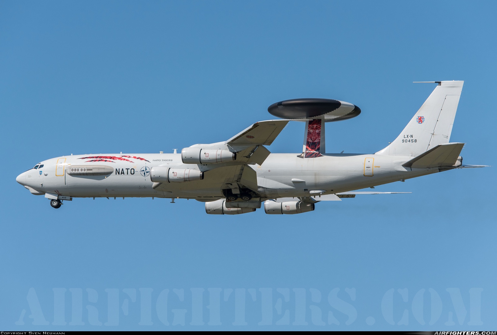 Luxembourg - NATO Boeing E-3A Sentry (707-300) LX-N90458 at Rostock - Laage (RLG / ETNL), Germany