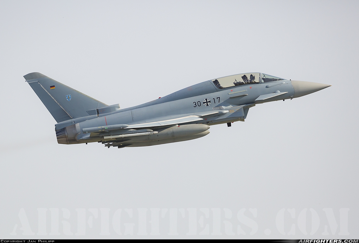Germany - Air Force Eurofighter EF-2000 Typhoon T 30+17 at Rostock - Laage (RLG / ETNL), Germany