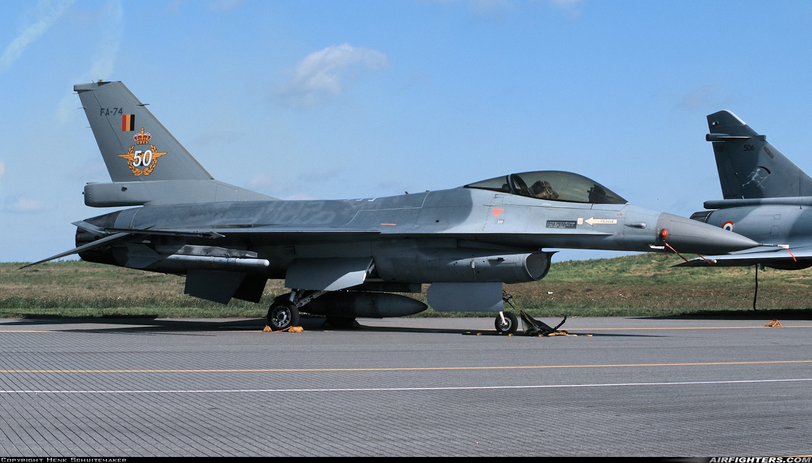 Belgium - Air Force General Dynamics F-16A Fighting Falcon FA-74 at Evreux - Fauville (EVX / LFOE), France