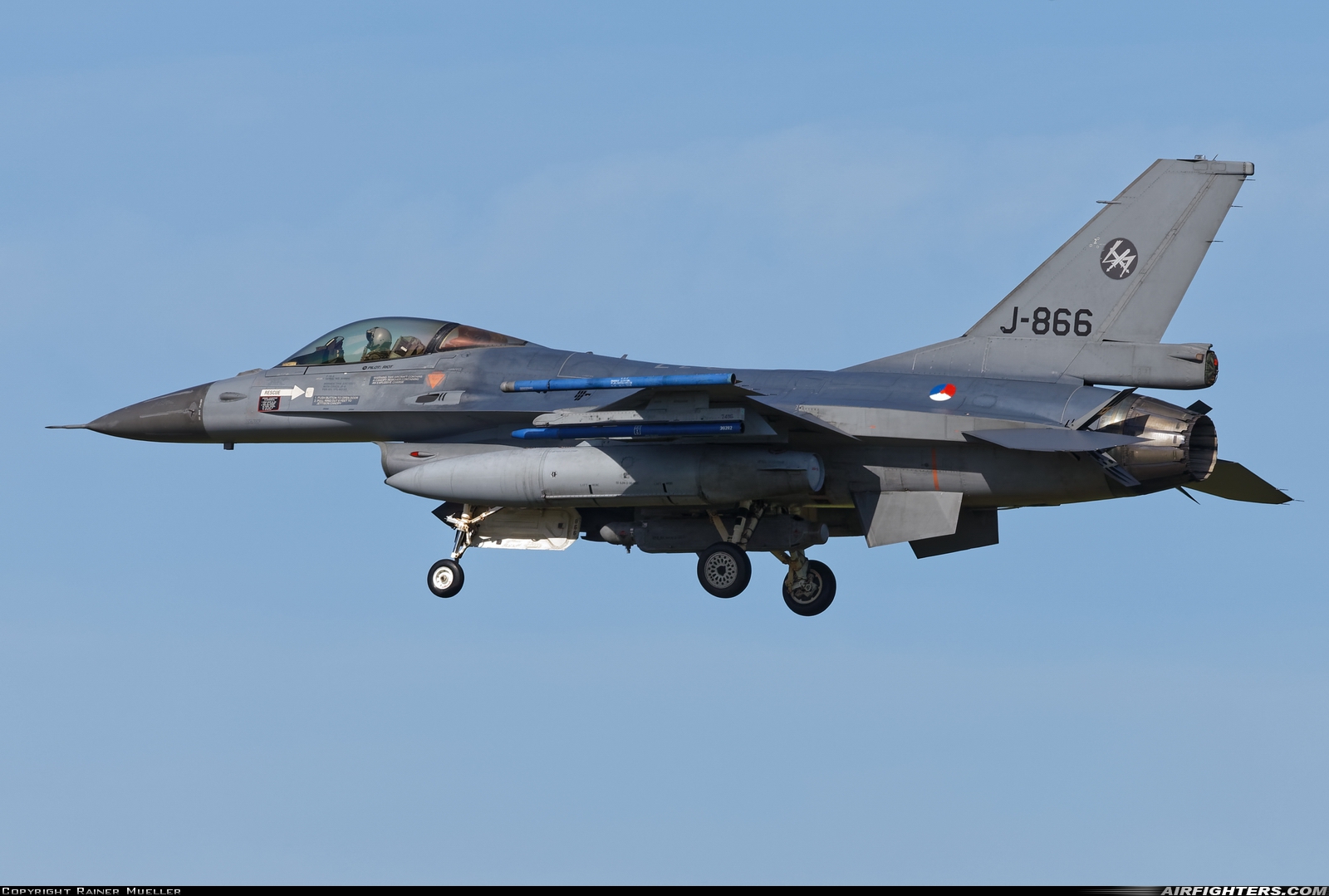 Netherlands - Air Force General Dynamics F-16AM Fighting Falcon J-866 at Leeuwarden (LWR / EHLW), Netherlands