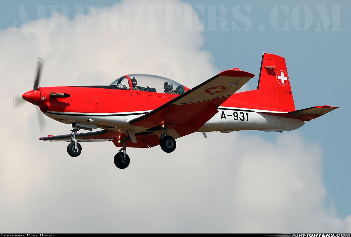 Switzerland - Air Force Pilatus NCPC-7 Turbo Trainer A-931 at Fairford (FFD / EGVA), UK