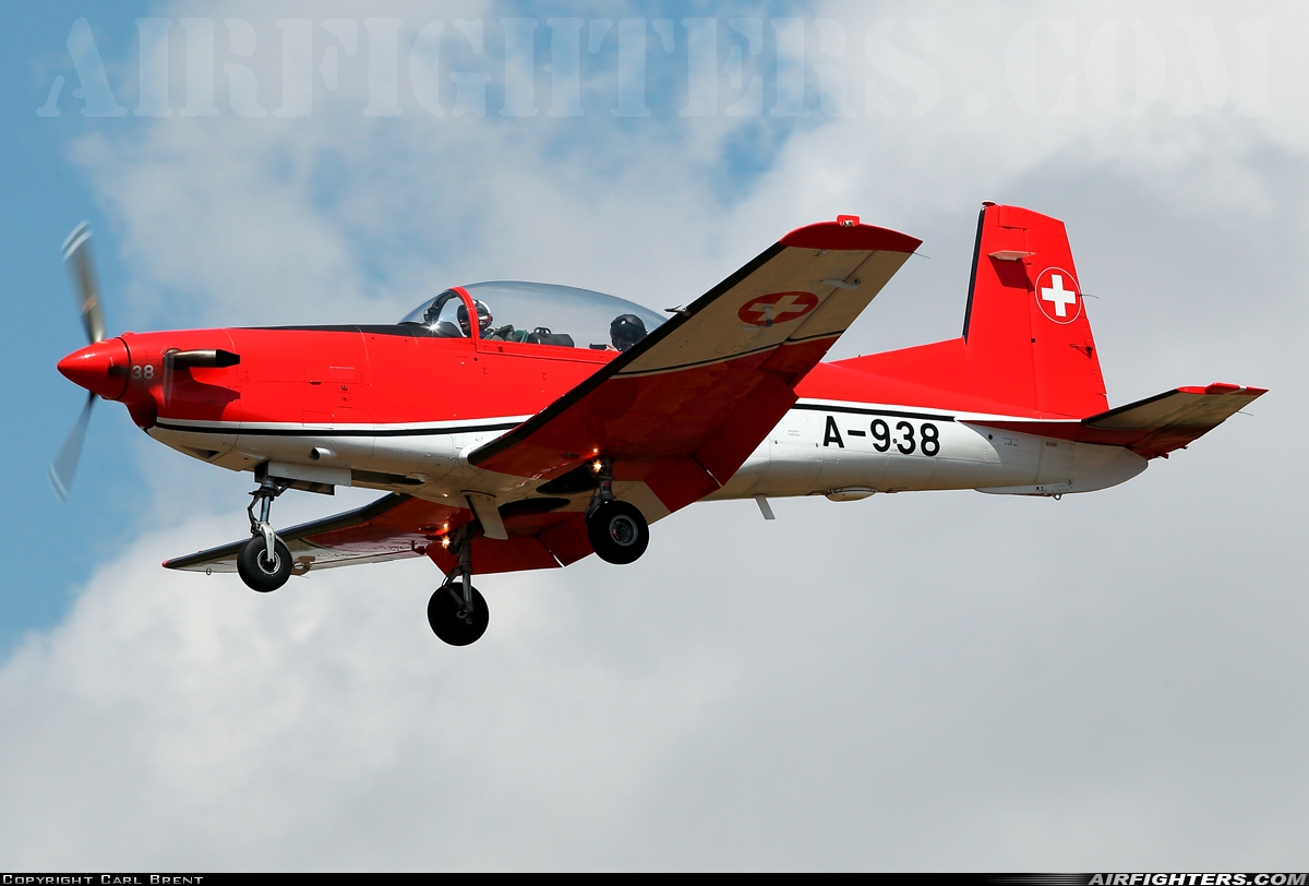 Switzerland - Air Force Pilatus NCPC-7 Turbo Trainer A-938 at Fairford (FFD / EGVA), UK