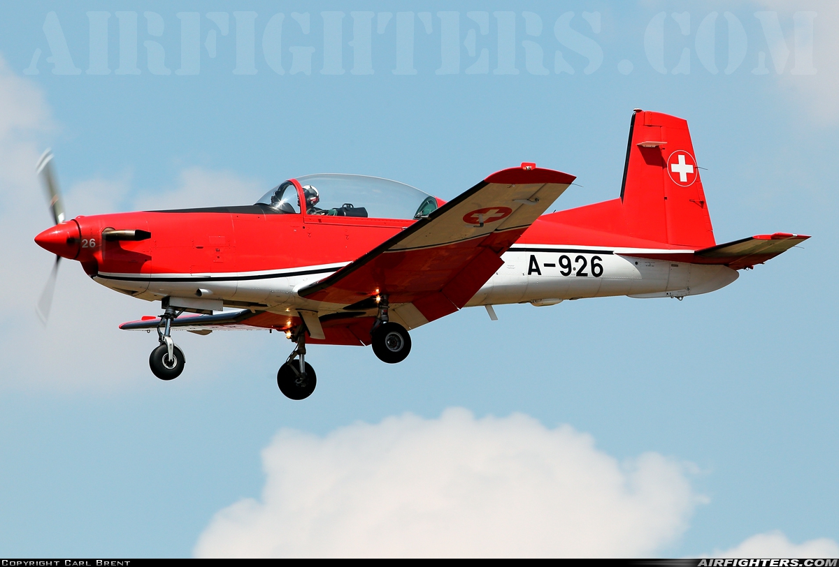 Switzerland - Air Force Pilatus NCPC-7 Turbo Trainer A-926 at Fairford (FFD / EGVA), UK