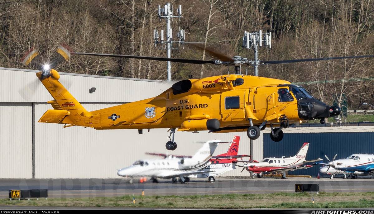 USA - Coast Guard Sikorsky MH-60T Jayhawk 6003 at Seattle - Boeing Field / King County Int. (BFI / KBFI), USA