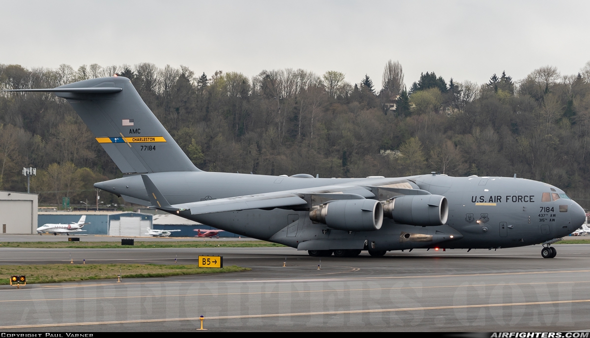 USA - Air Force Boeing C-17A Globemaster III 07-7184 at Seattle - Boeing Field / King County Int. (BFI / KBFI), USA