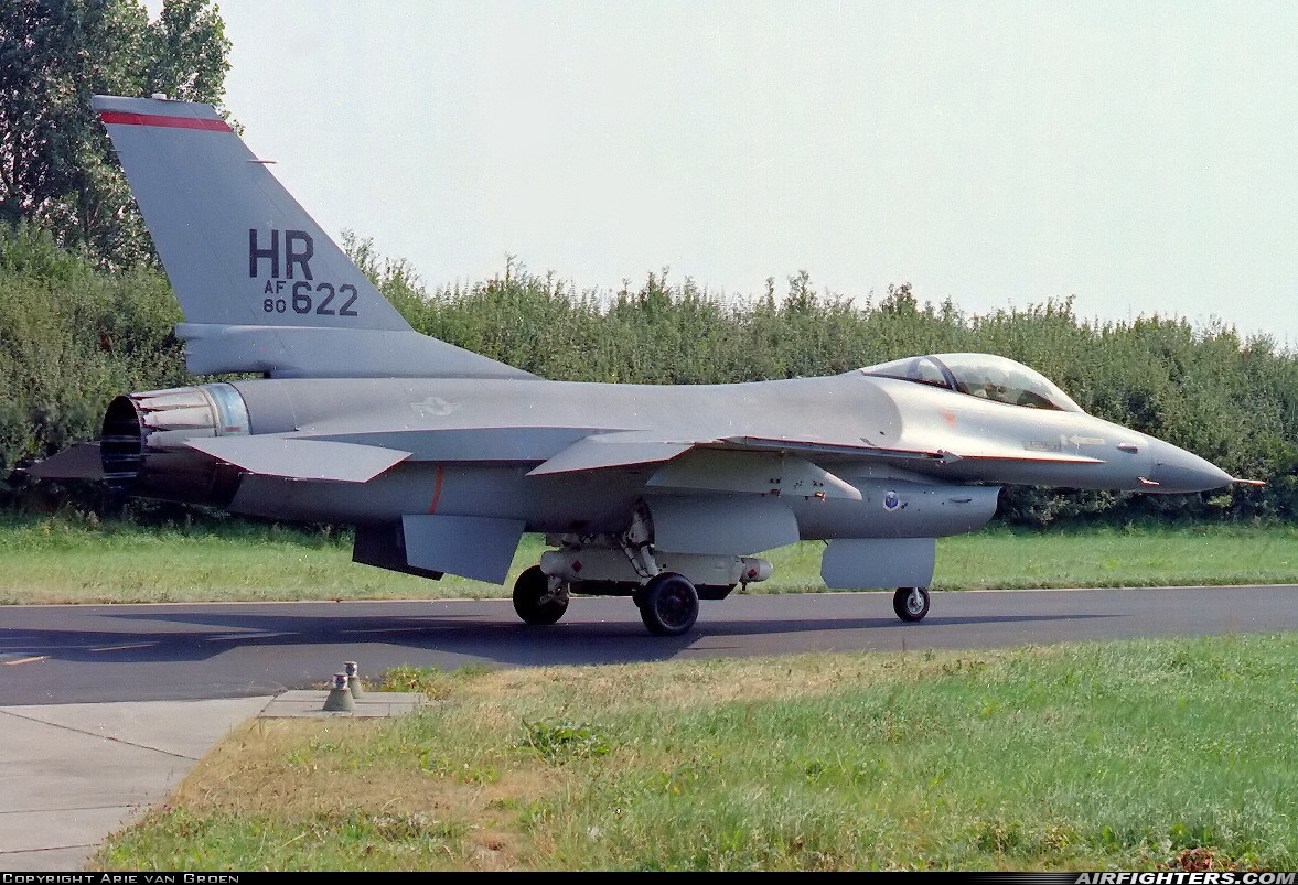 USA - Air Force General Dynamics F-16A Fighting Falcon 80-0622 at Leeuwarden (LWR / EHLW), Netherlands