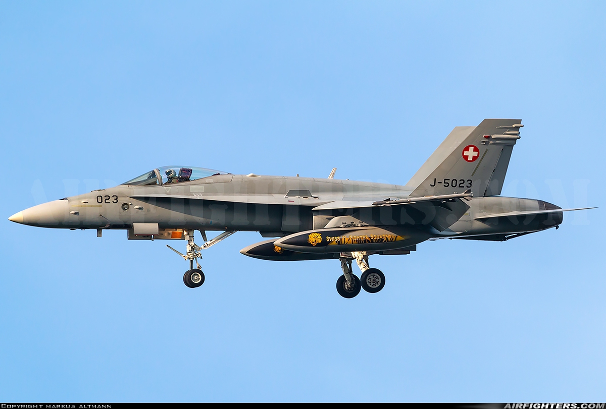 Switzerland - Air Force McDonnell Douglas F/A-18C Hornet J-5023 at Poznan / Krzesiny (EPKS), Poland