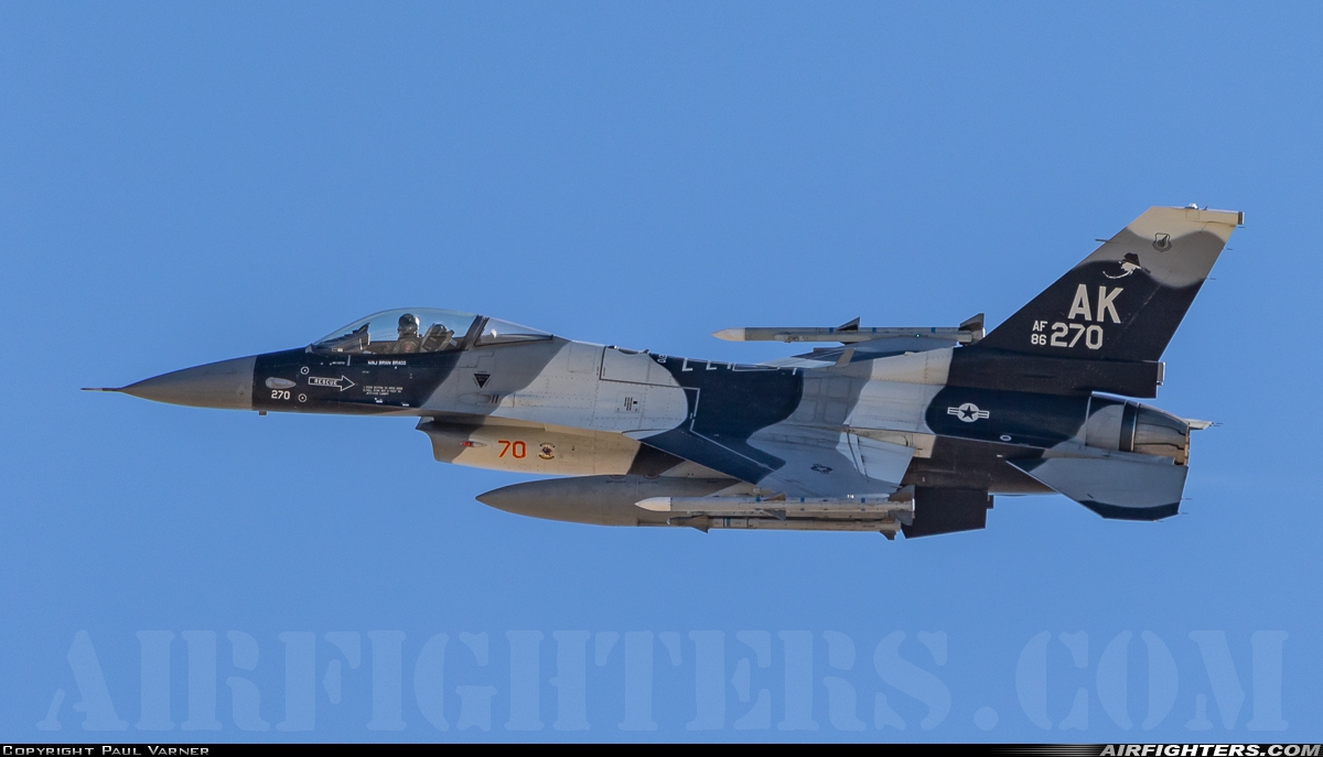 USA - Air Force General Dynamics F-16C Fighting Falcon 86-0270 at Las Vegas - Nellis AFB (LSV / KLSV), USA