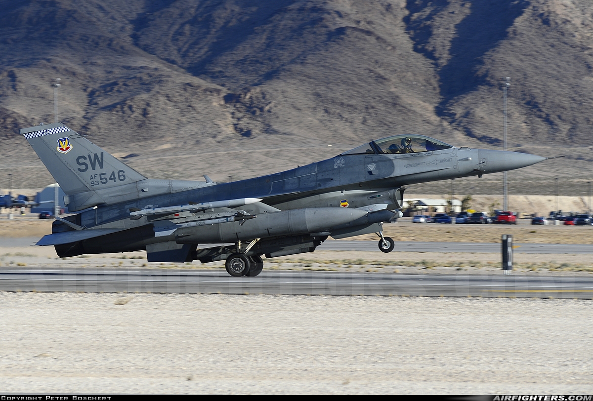 USA - Air Force General Dynamics F-16C Fighting Falcon 93-0546 at Las Vegas - Nellis AFB (LSV / KLSV), USA