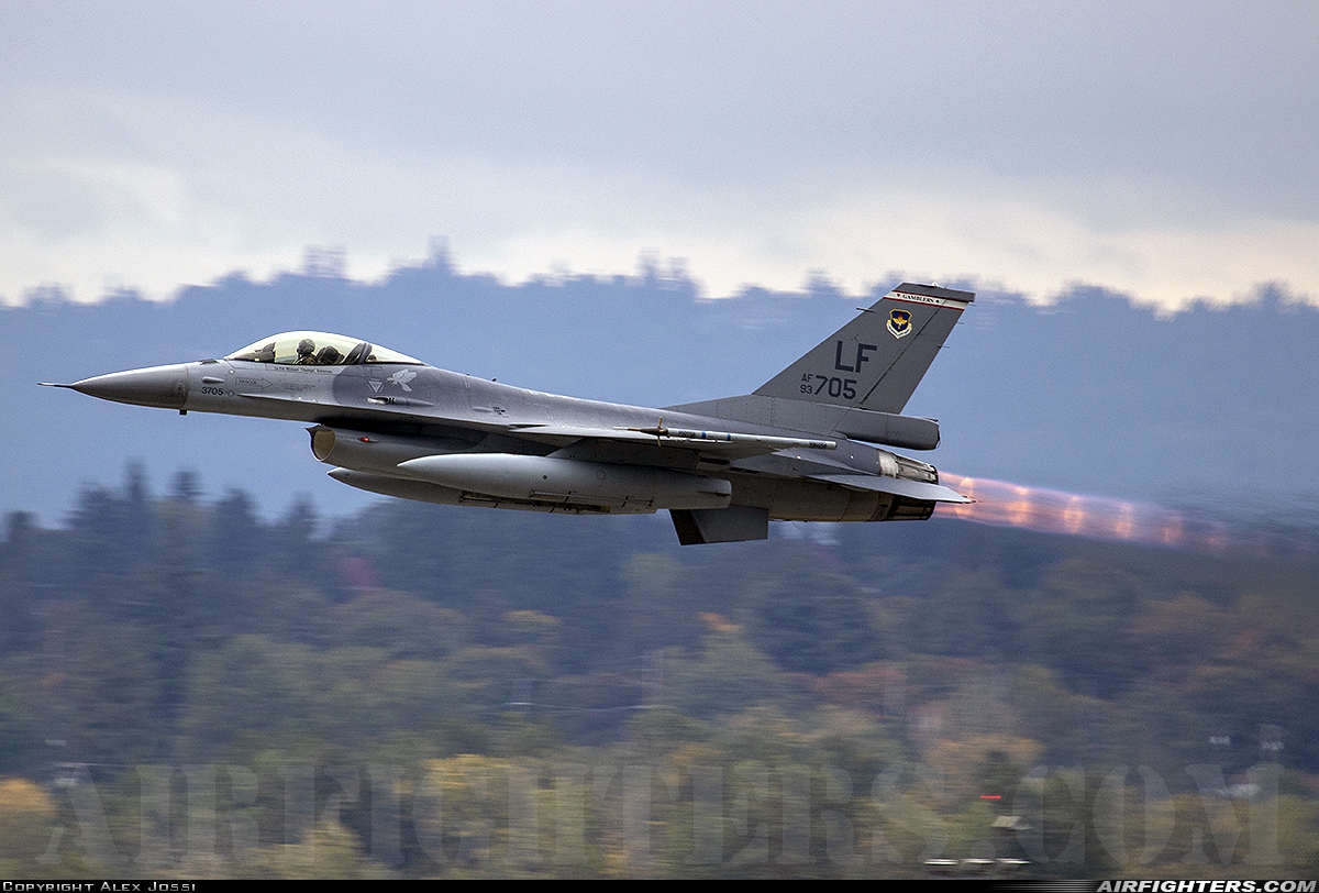 USA - Air Force General Dynamics F-16C Fighting Falcon 93-0705 at Portland - Int. (PDX / KPDX), USA