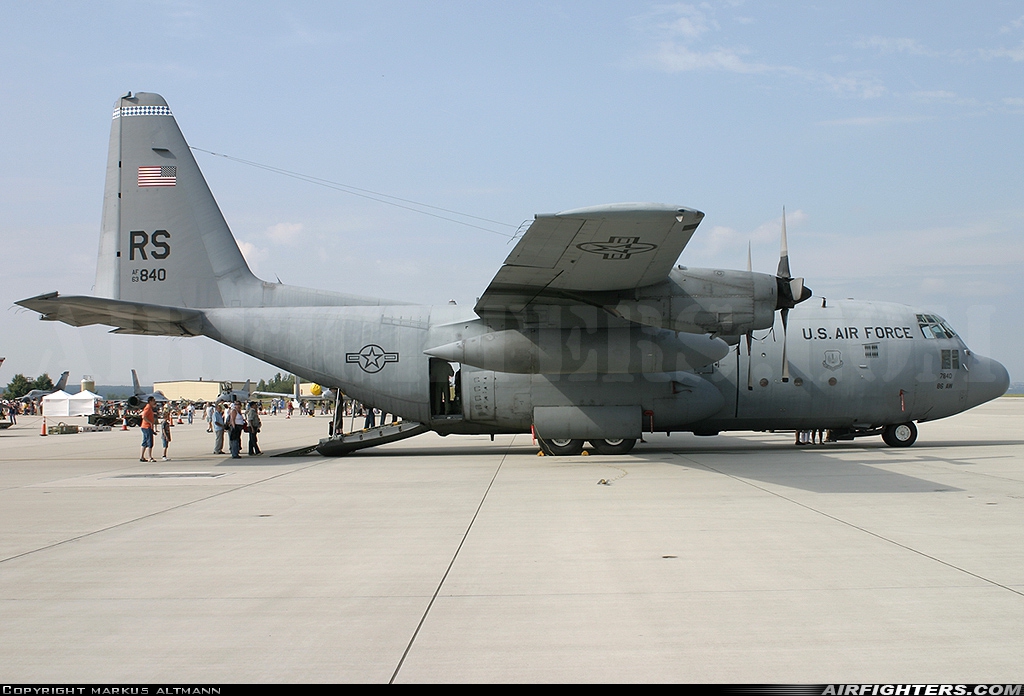 USA - Air Force Lockheed C-130E Hercules (L-382) 63-7840 at Spangdahlem (SPM / ETAD), Germany