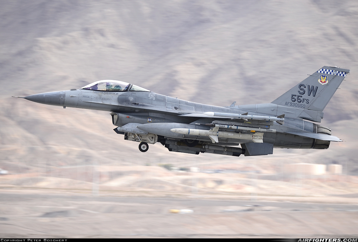 USA - Air Force General Dynamics F-16C Fighting Falcon 93-0550 at Las Vegas - Nellis AFB (LSV / KLSV), USA