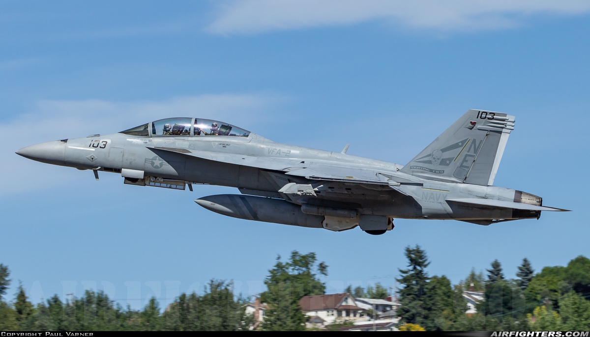 USA - Navy Boeing F/A-18F Super Hornet 166963 at Seattle - Boeing Field / King County Int. (BFI / KBFI), USA