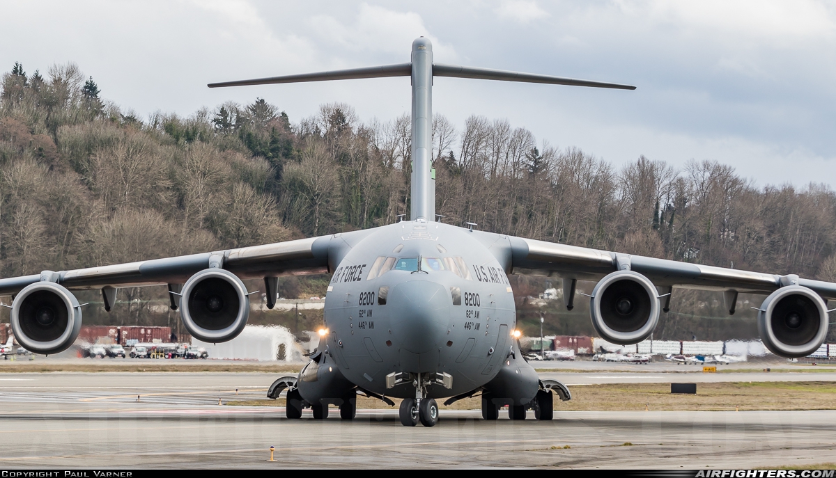 USA - Air Force Boeing C-17A Globemaster III 08-8200 at Seattle - Boeing Field / King County Int. (BFI / KBFI), USA
