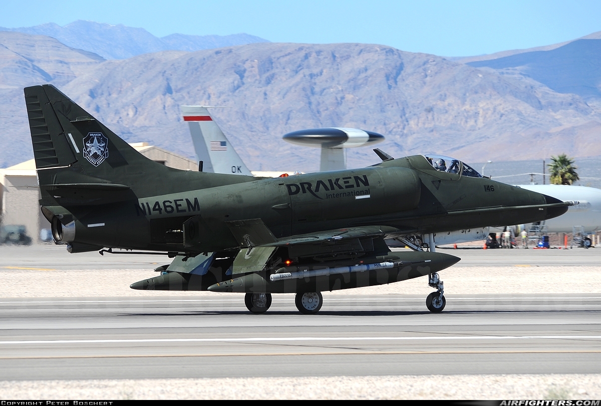 Company Owned - Draken International Douglas A-4K Skyhawk N146EM at Las Vegas - Nellis AFB (LSV / KLSV), USA