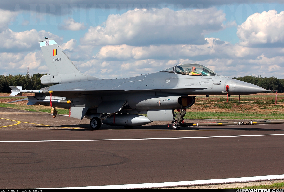 Belgium - Air Force General Dynamics F-16AM Fighting Falcon FA-104 at Kleine Brogel (EBBL), Belgium
