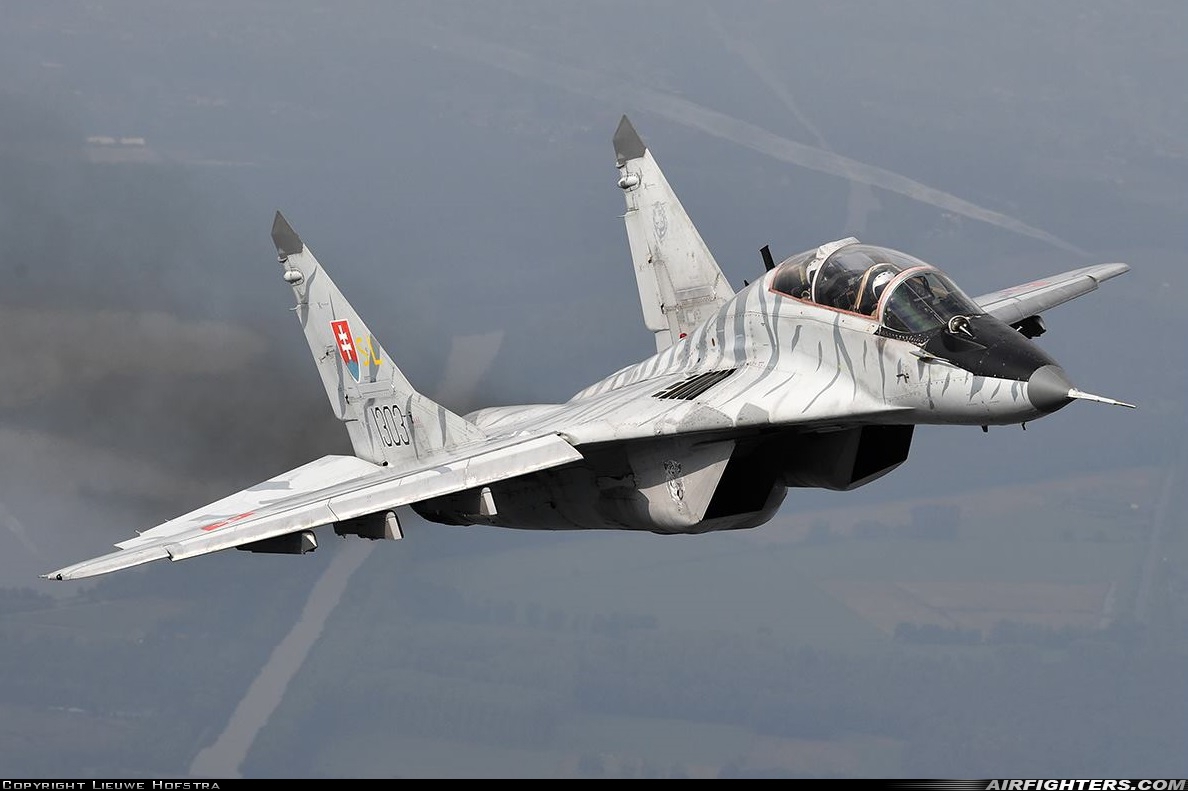 Slovakia - Air Force Mikoyan-Gurevich MiG-29UBS (9.51) 1303 at In Flight, Belgium