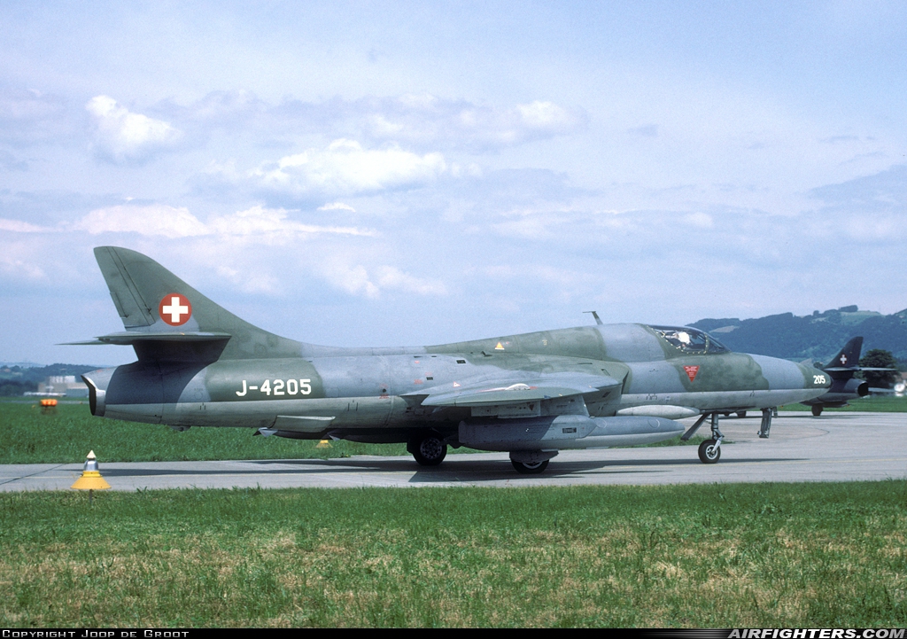 Switzerland - Air Force Hawker Hunter T68 J-4205 at Emmen (EML / LSME), Switzerland