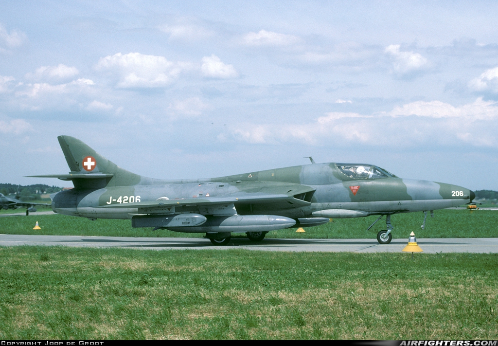Switzerland - Air Force Hawker Hunter T68 J-4206 at Emmen (EML / LSME), Switzerland