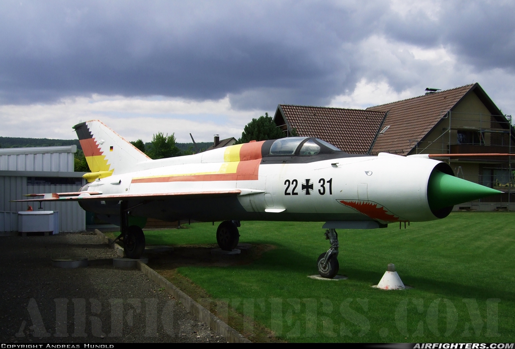 Germany - Air Force Mikoyan-Gurevich MiG-21SPS 22+31 at Off-Airport - Eisdorf, Germany
