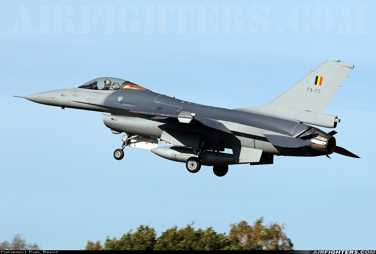 Belgium - Air Force General Dynamics F-16AM Fighting Falcon FA-77 at Kleine Brogel (EBBL), Belgium