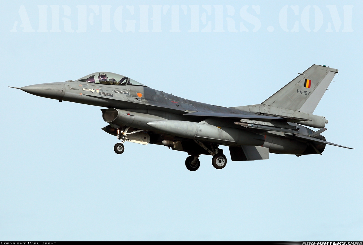 Belgium - Air Force General Dynamics F-16AM Fighting Falcon FA-107 at Kleine Brogel (EBBL), Belgium