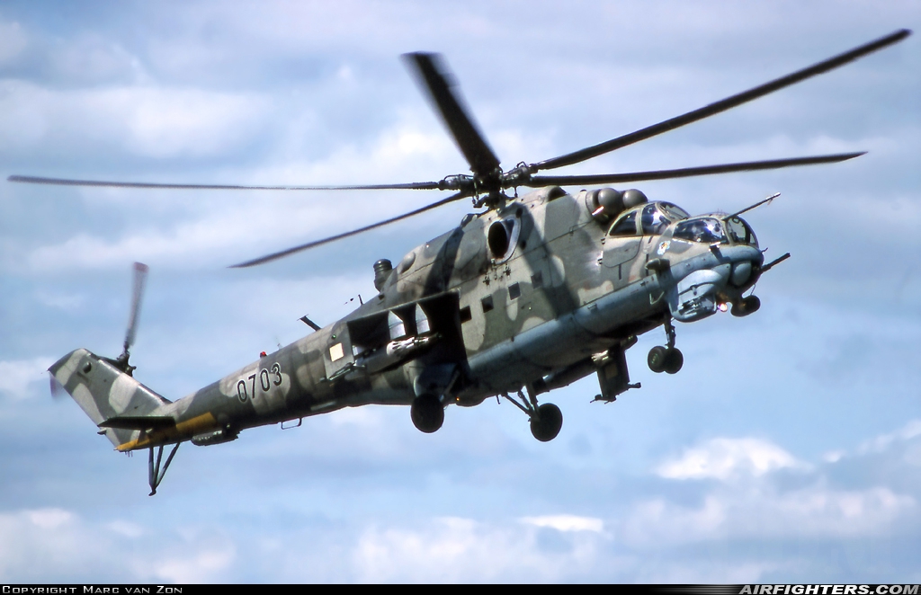 Czech Republic - Air Force Mil Mi-35 (Mi-24V) 0703 at Fairford (FFD / EGVA), UK