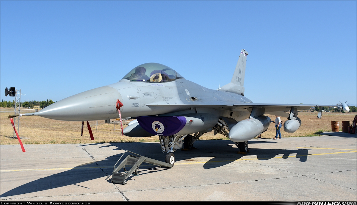USA - Air Force General Dynamics F-16C Fighting Falcon 89-2102 at Tanagra (LGTG), Greece