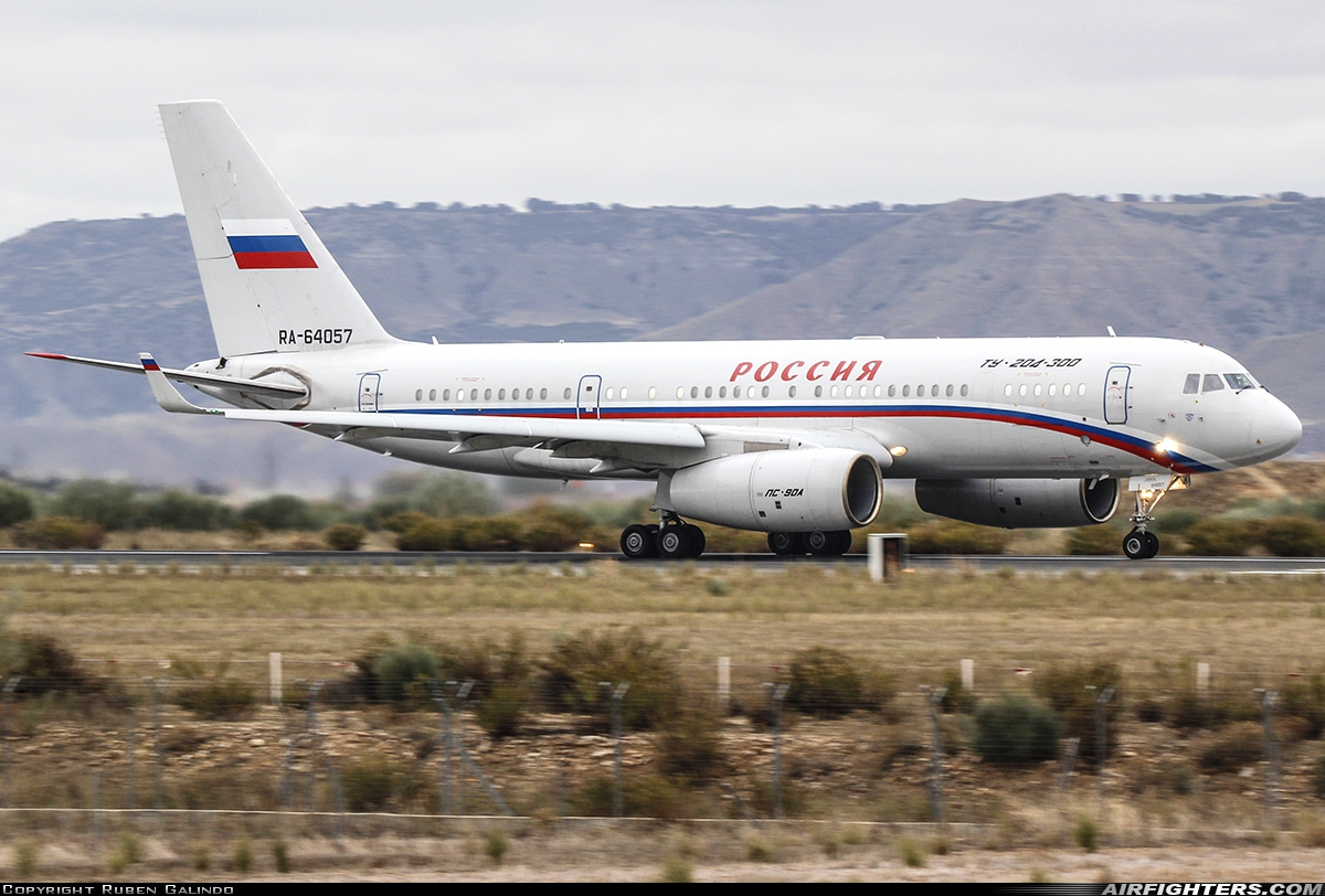 Russia - Russia State Transport Company Tupolev Tu-204-300 RA-64057 at Madrid - Torrejon (TOJ / LETO), Spain