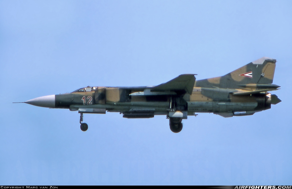 Hungary - Air Force Mikoyan-Gurevich MiG-23MF 12 at Papa (LHPA), Hungary