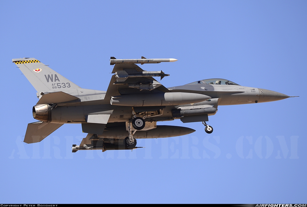 USA - Air Force General Dynamics F-16C Fighting Falcon 88-0533 at Las Vegas - Nellis AFB (LSV / KLSV), USA