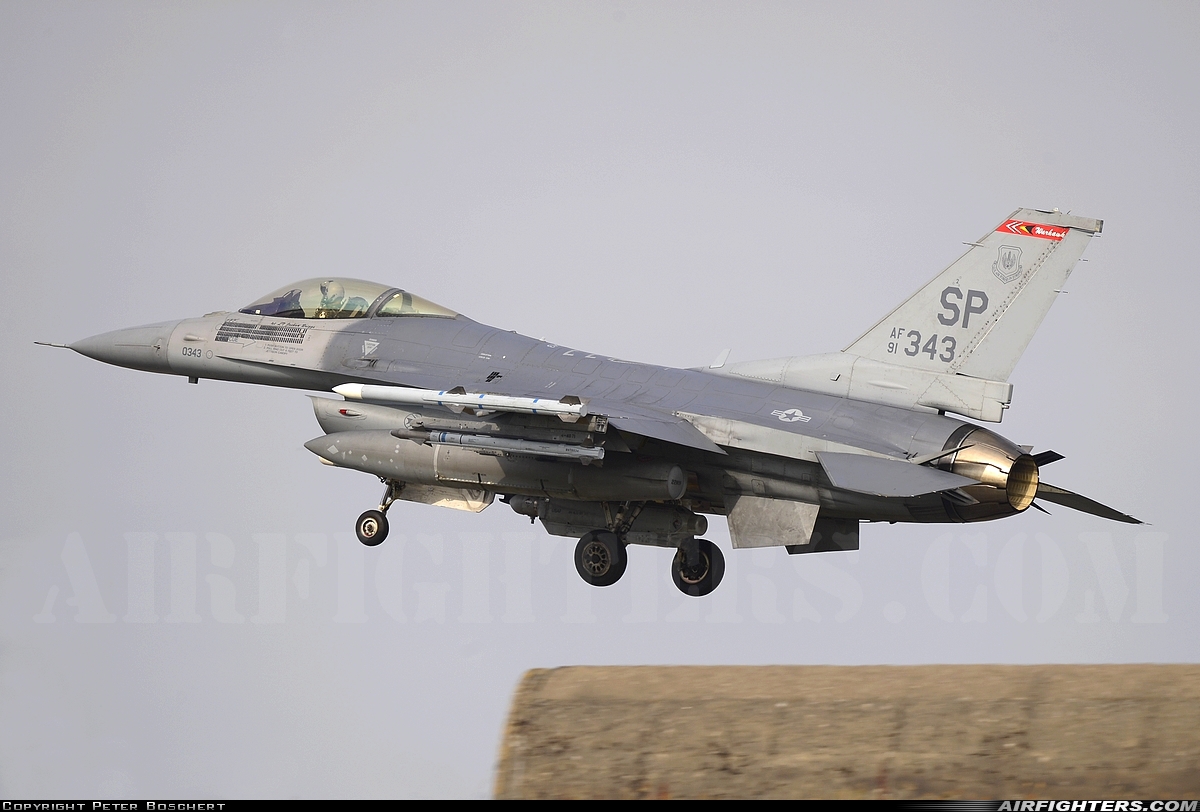 USA - Air Force General Dynamics F-16C Fighting Falcon 91-0343 at Spangdahlem (SPM / ETAD), Germany