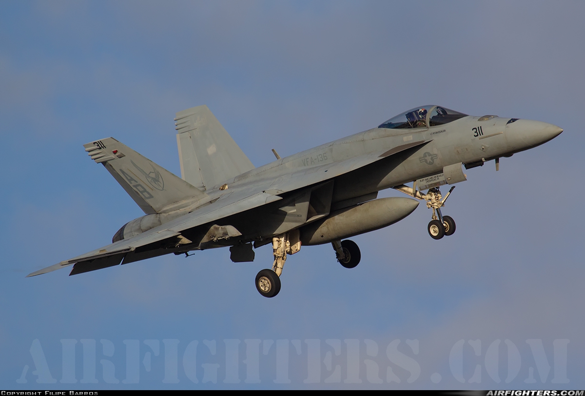 USA - Navy Boeing F/A-18E Super Hornet 166829 at Monte Real (BA5) (LPMR), Portugal
