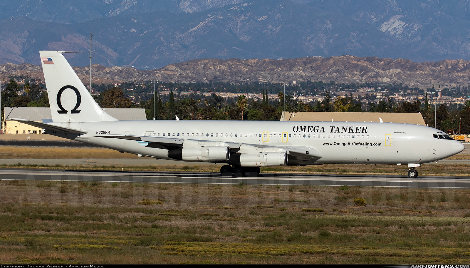 Company Owned - Omega Air Services Boeing 707-338C N629RH at Riverside - March ARB (AFB / Field) (RIV / KRIV), USA