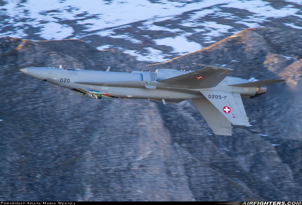 Switzerland - Air Force McDonnell Douglas F/A-18C Hornet J-5020 at Off-Airport - Axalp, Switzerland