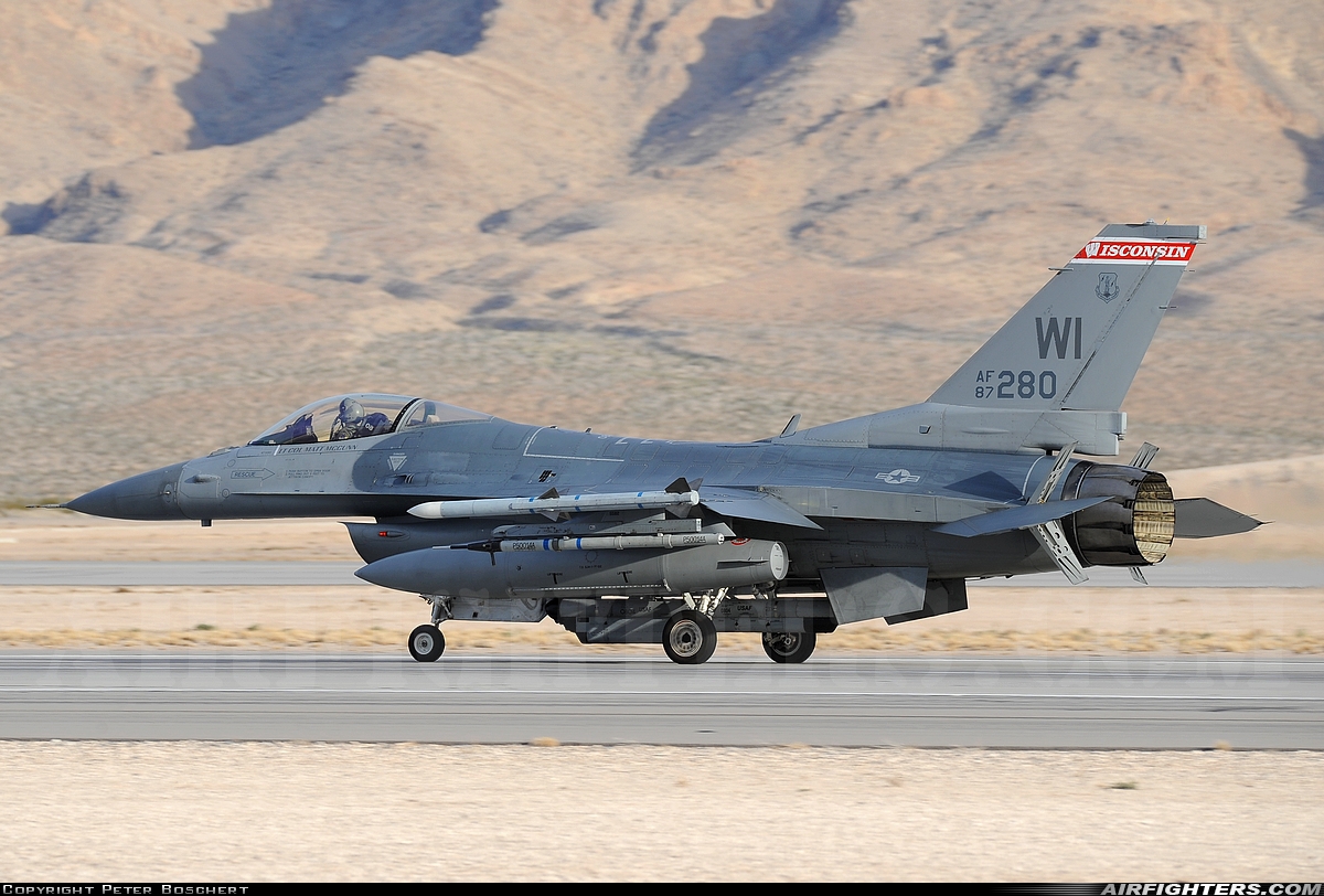 USA - Air Force General Dynamics F-16C Fighting Falcon 87-0280 at Off-Airport - Rainbow Canyon area, USA